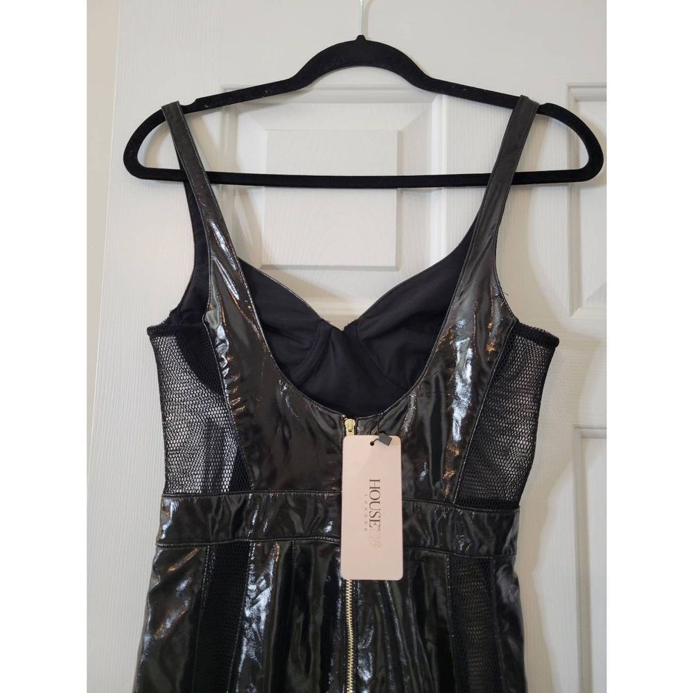 House of CB Firalla Black Vegan Leather Dress XS NWT - Picture 7 of 15